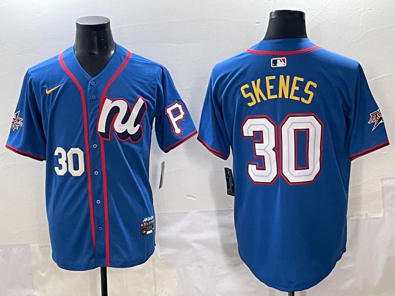 Men 2025 Pittsburgh Pirates #30 Skenes Blue All star Nike MLB Jersey style 2->pittsburgh pirates->MLB Jersey